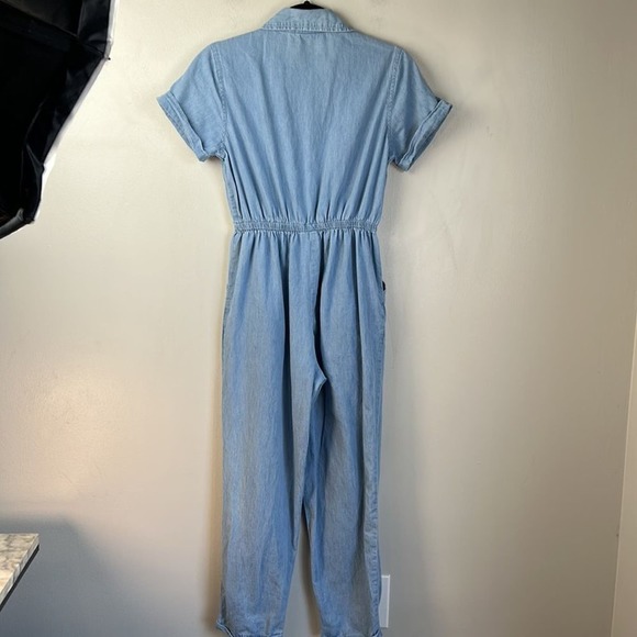 SINCERLY JULES Chambray Denim Utility Jumpsuit Size Small - Picture 6 of 7